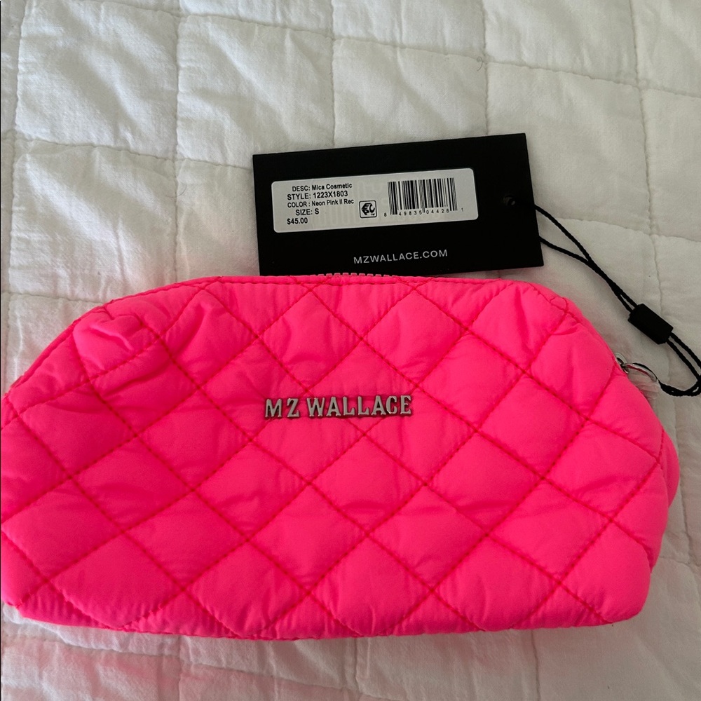 MZ WALLACE Mica Cosmetic bag. Small. neo pink